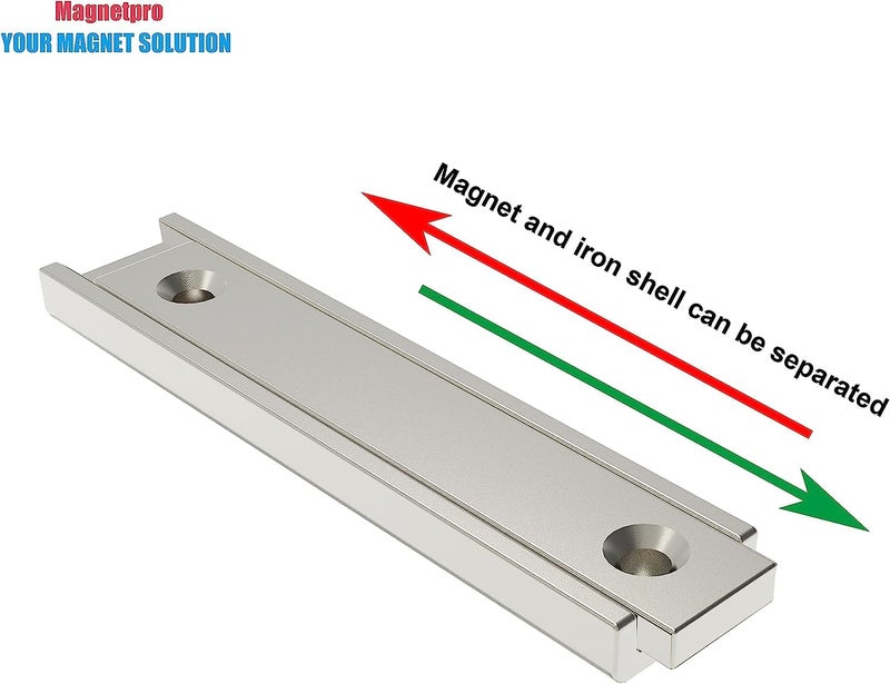 Magnetpro Neodymium Rectangular Magnets 70 LB Force 60 x 13.5 x 5 mm with Countersunk Hole and Steel Capsule, Strong Household and Industrial Rare Earth Magnet with Screws Pack of 16 - Image 4